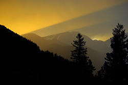 sunset in Rocky Mountains